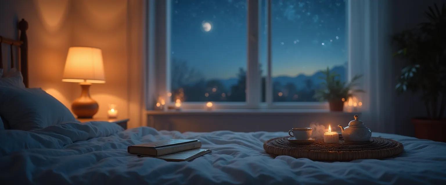 Person practicing nighttime rituals to activate their bright mind before sleep