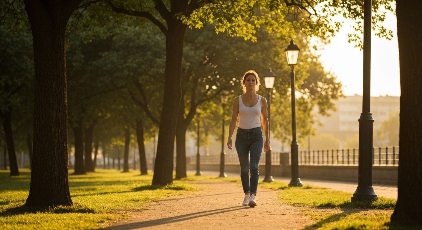 Person practicing safe awareness with calm expression, representing peace of mind without paranoia