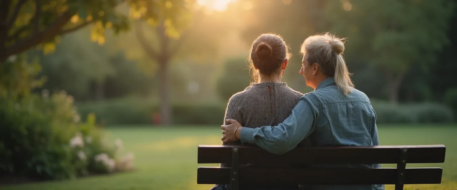 Two friends sitting quietly together, demonstrating what to say to someone who lost someone through presence