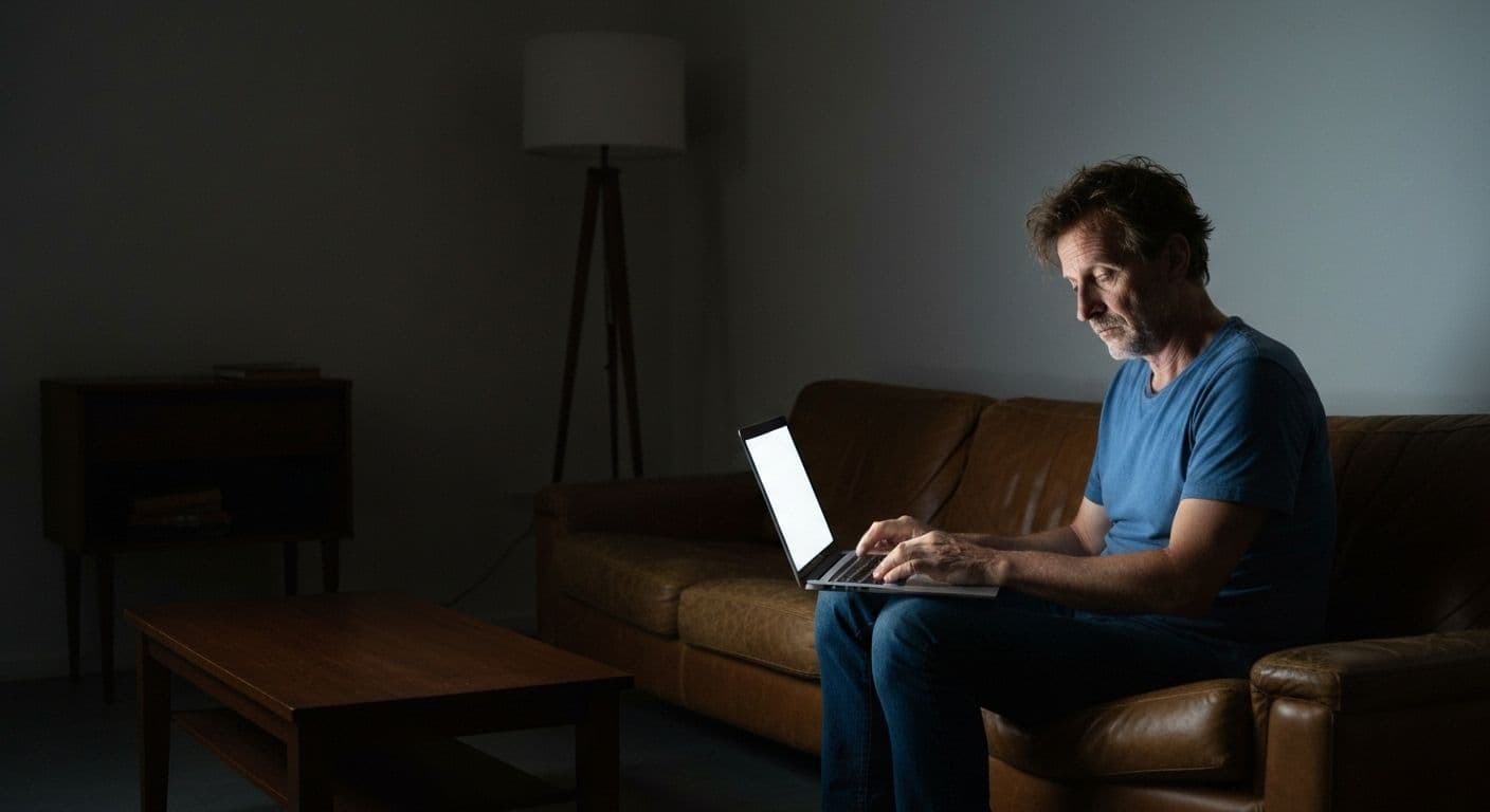 Person thoughtfully selecting grief prompts that match their emotional capacity and healing needs