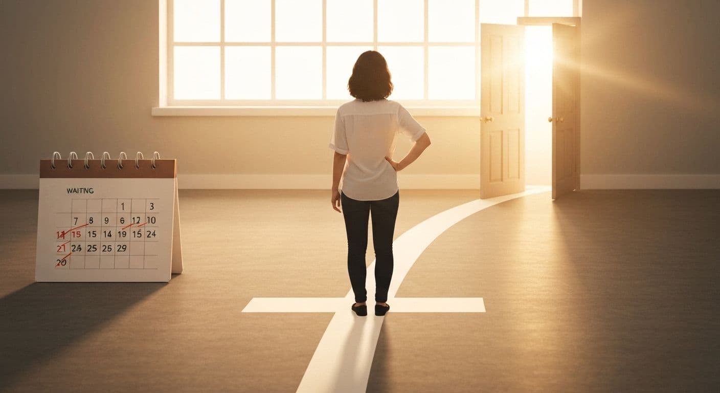 Person confidently moving forward after heartbreak, ready for finding love again