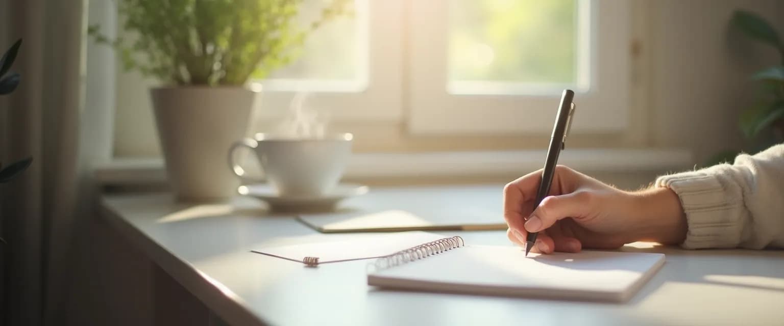 Person experiencing mental clarity after using techniques to declutter the mind