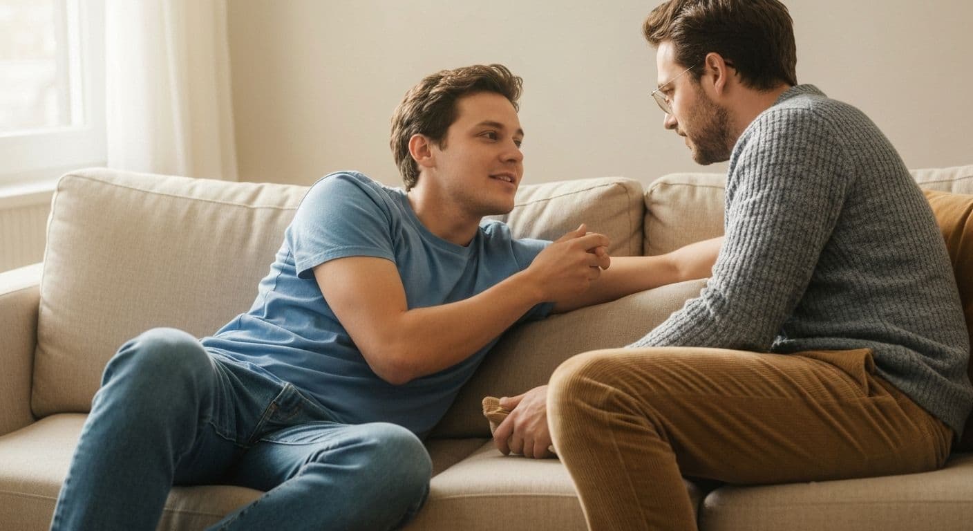 Two friends having a supportive conversation about what to say to bereaved friend during difficult times