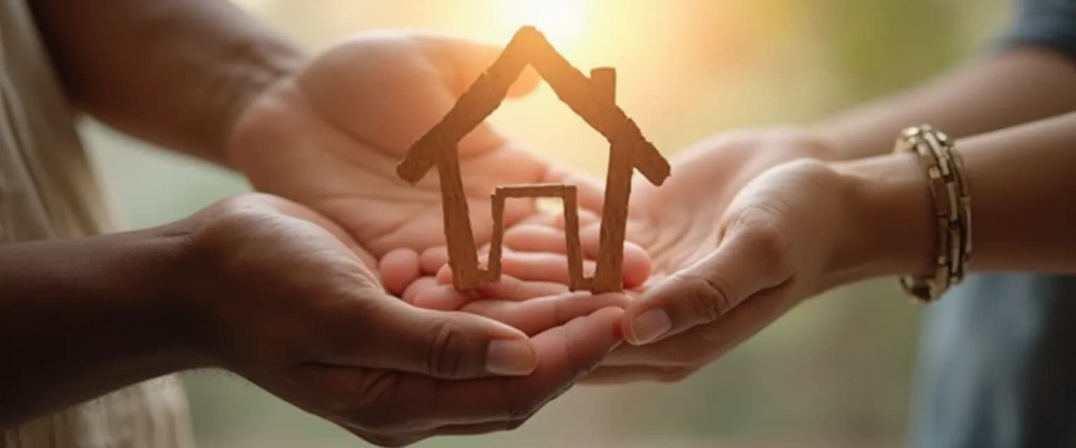 Diverse people offering support to someone who lost their home through culturally appropriate gestures