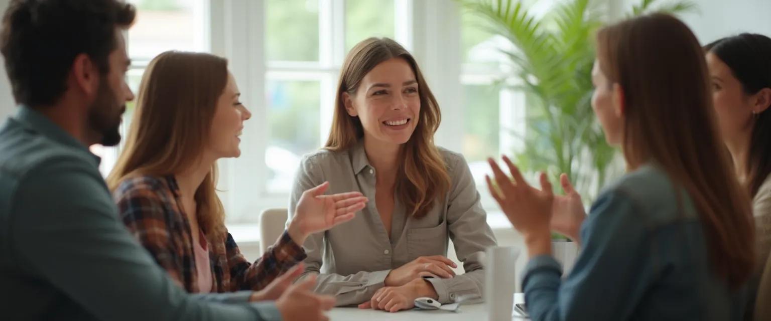 Professional practicing higher EQ exercises at their desk