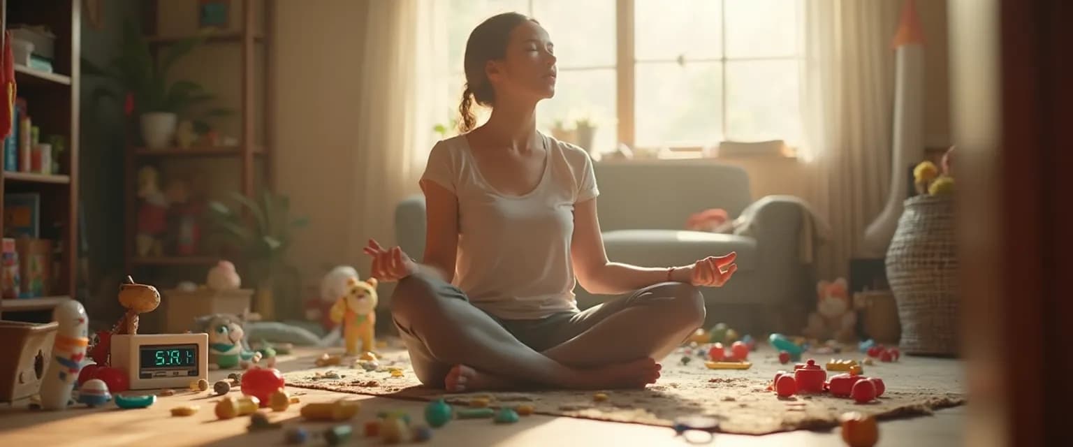 Parent practicing Mark Williams' mindfulness technique with child during daily routine