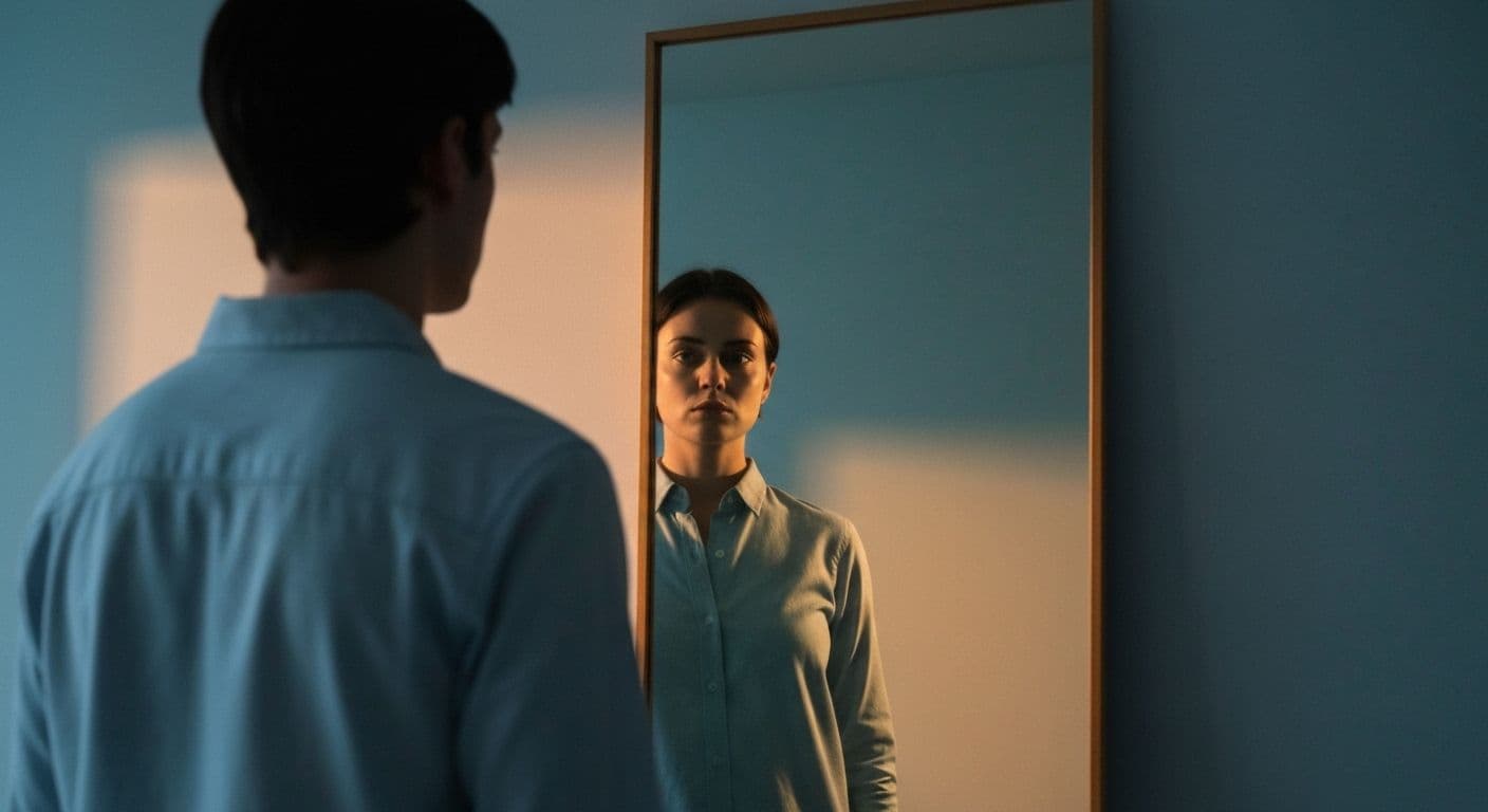 Person peacefully observing their thoughts demonstrating healthy awareness of your self without judgment