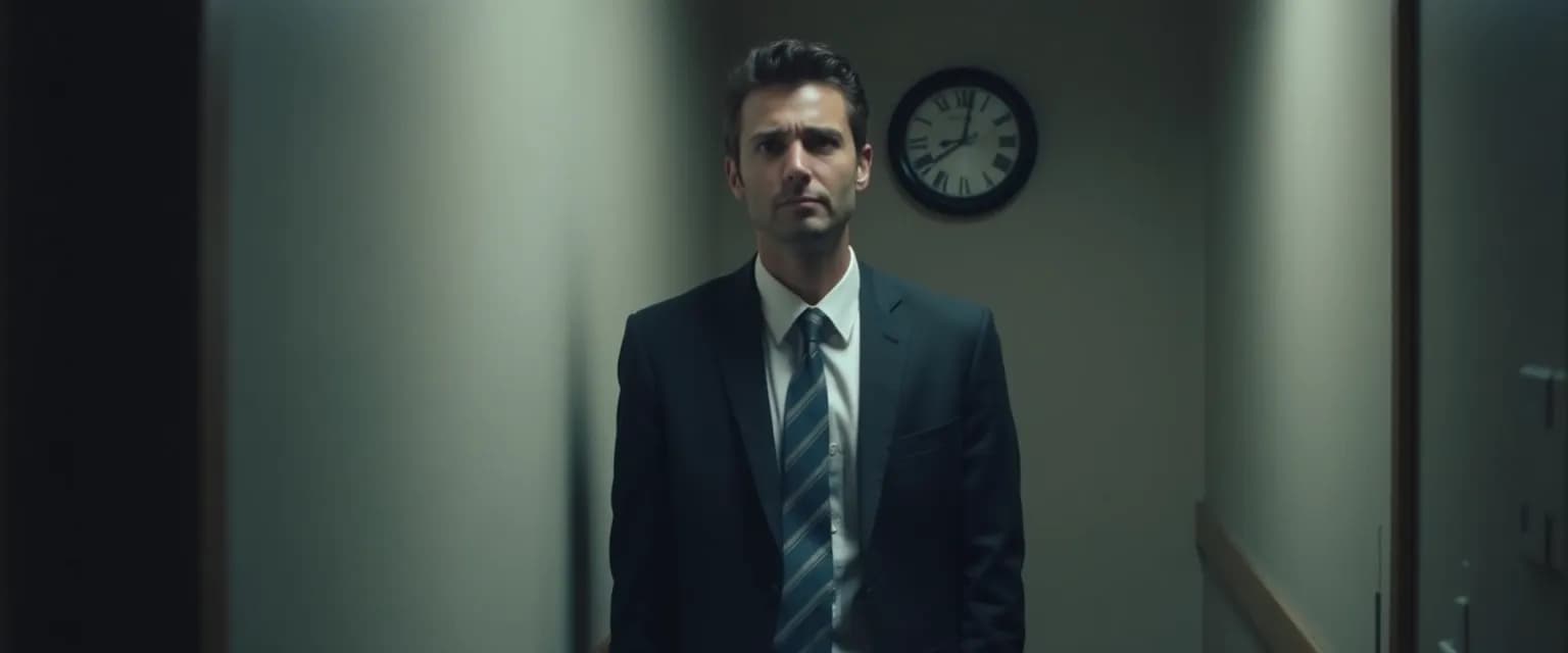 Professional managing delayed grief symptoms while maintaining workplace performance