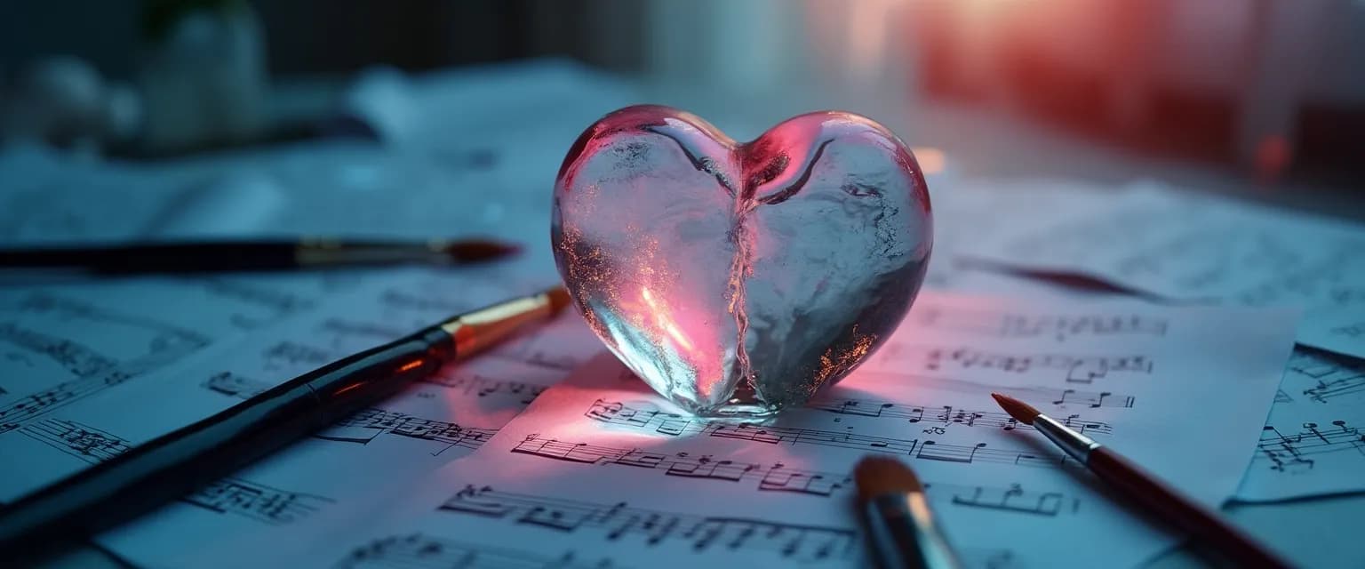 Person expressing emotions while moving on from heartbreak through creative art therapy