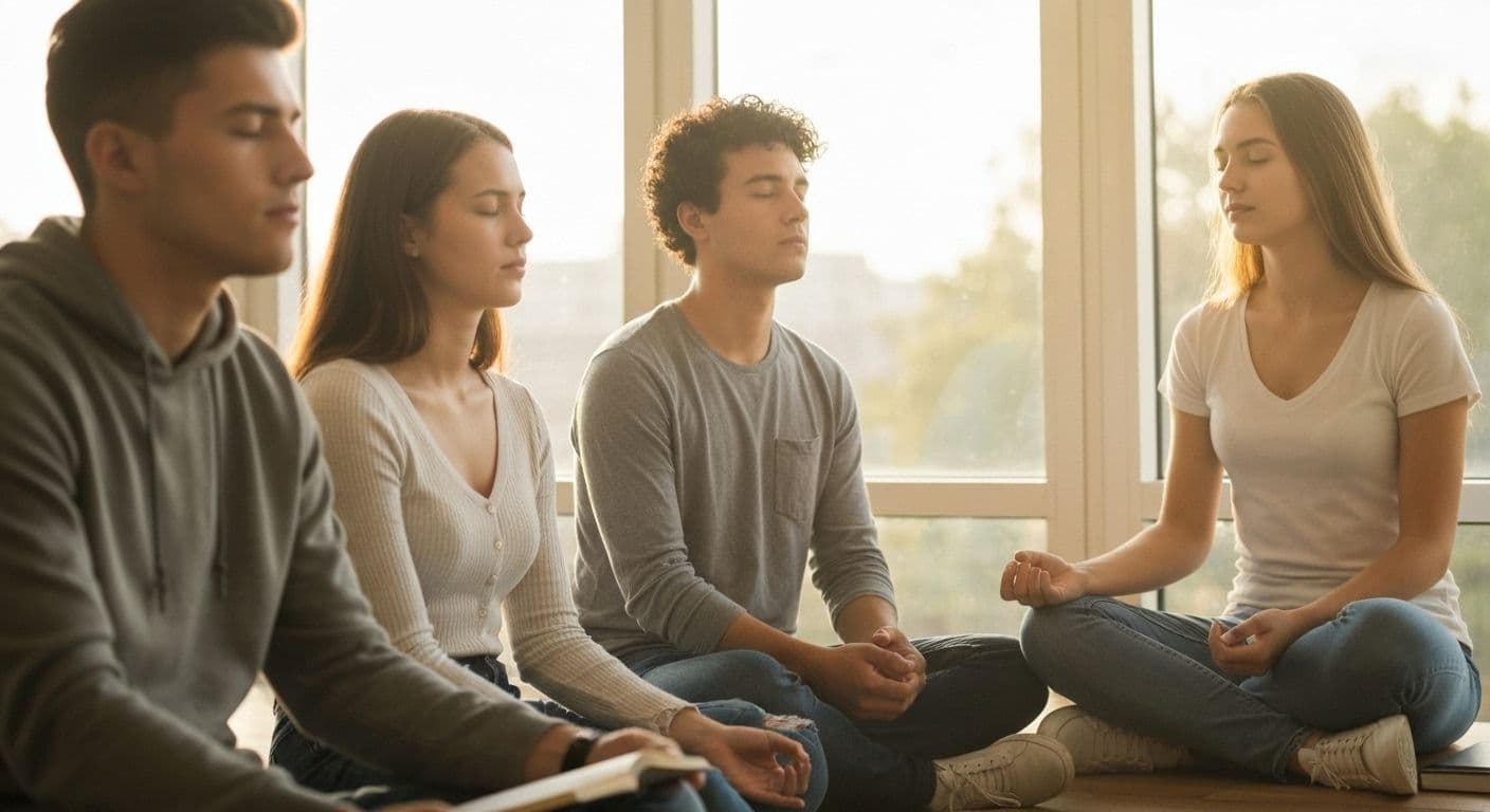 Student using phone for self awareness examples including voice memos and quick emotional check-ins