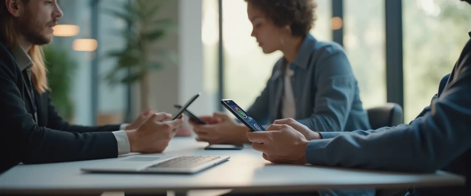 Team members using an app for employees with features that respect different communication styles