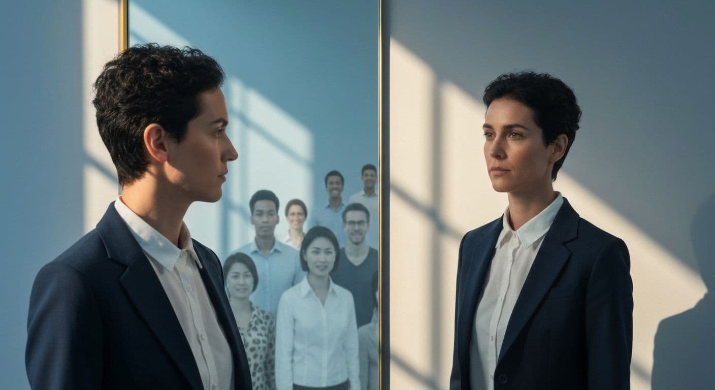 Person practicing public self-awareness and private self-awareness during a meaningful conversation