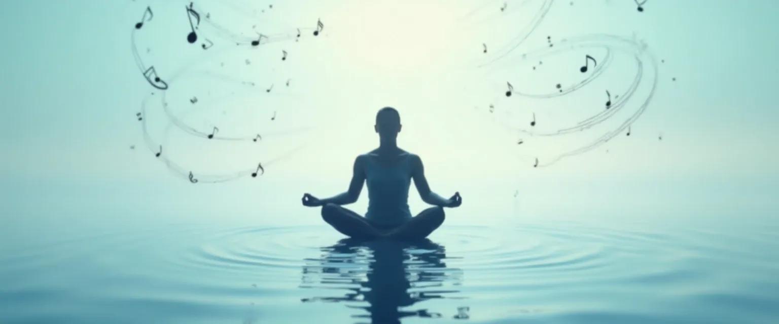 Person experiencing a quiet mind through sound therapy techniques