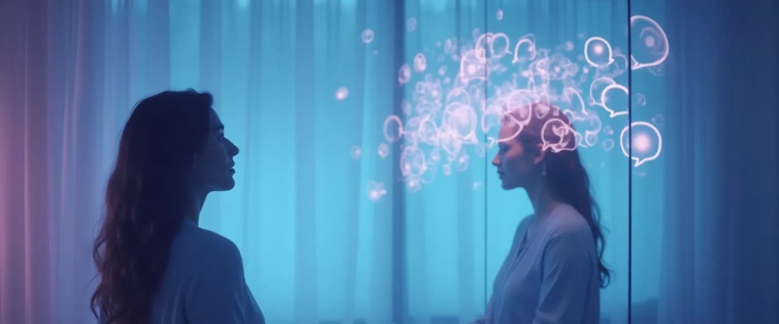 Person practicing techniques for improving self-awareness during a conversation