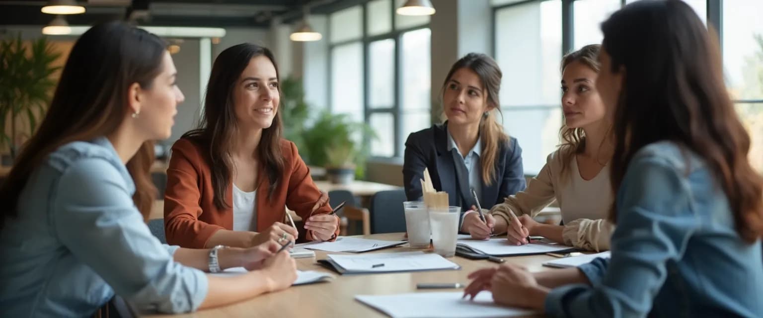 Team of customer service representatives engaged in emotional quotient training session