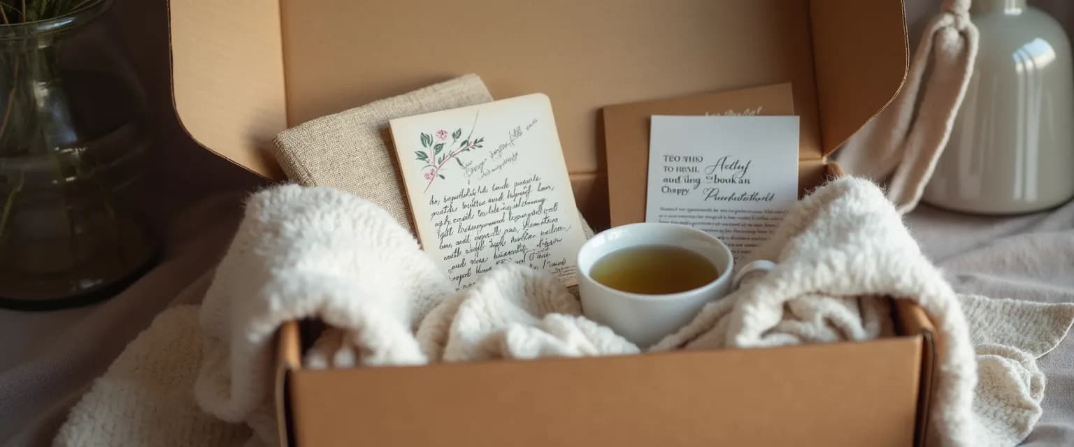 Healing gift boxes to send to someone who lost a loved one providing comfort and support