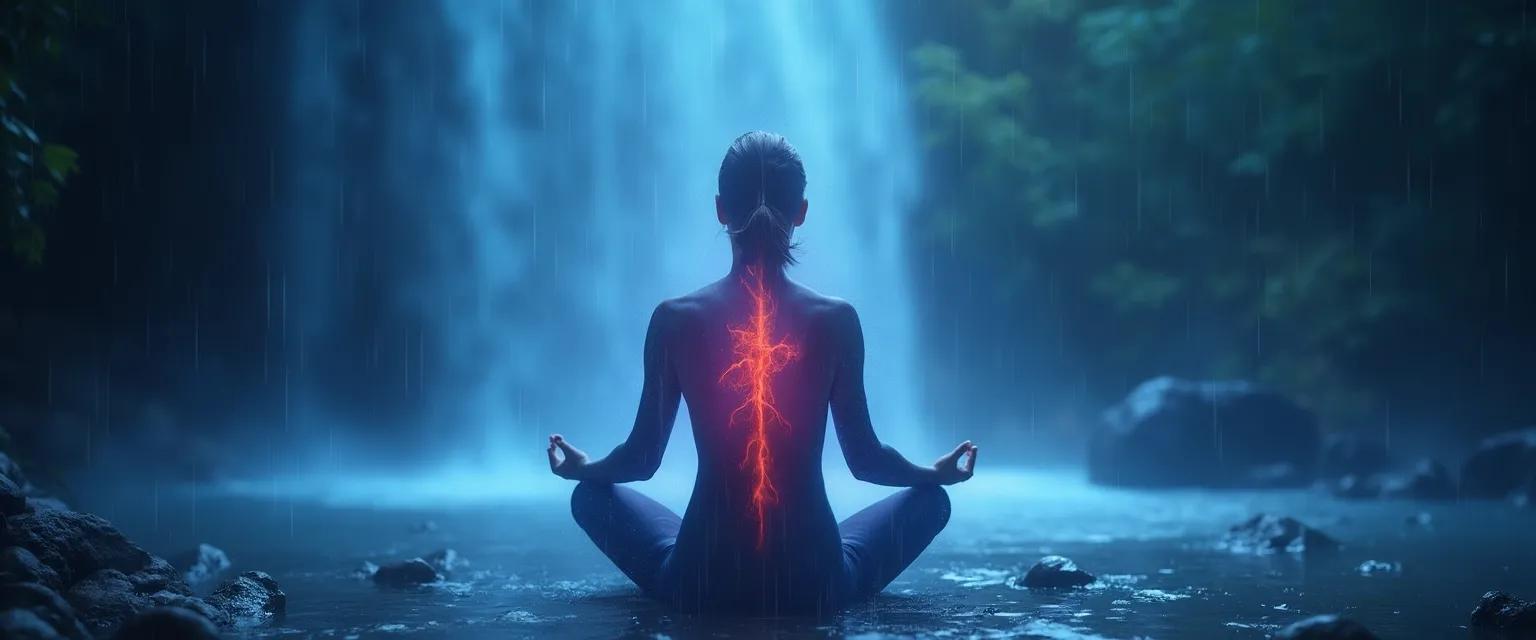 Person practicing Kabat-Zinn mindfulness meditation techniques for chronic pain relief
