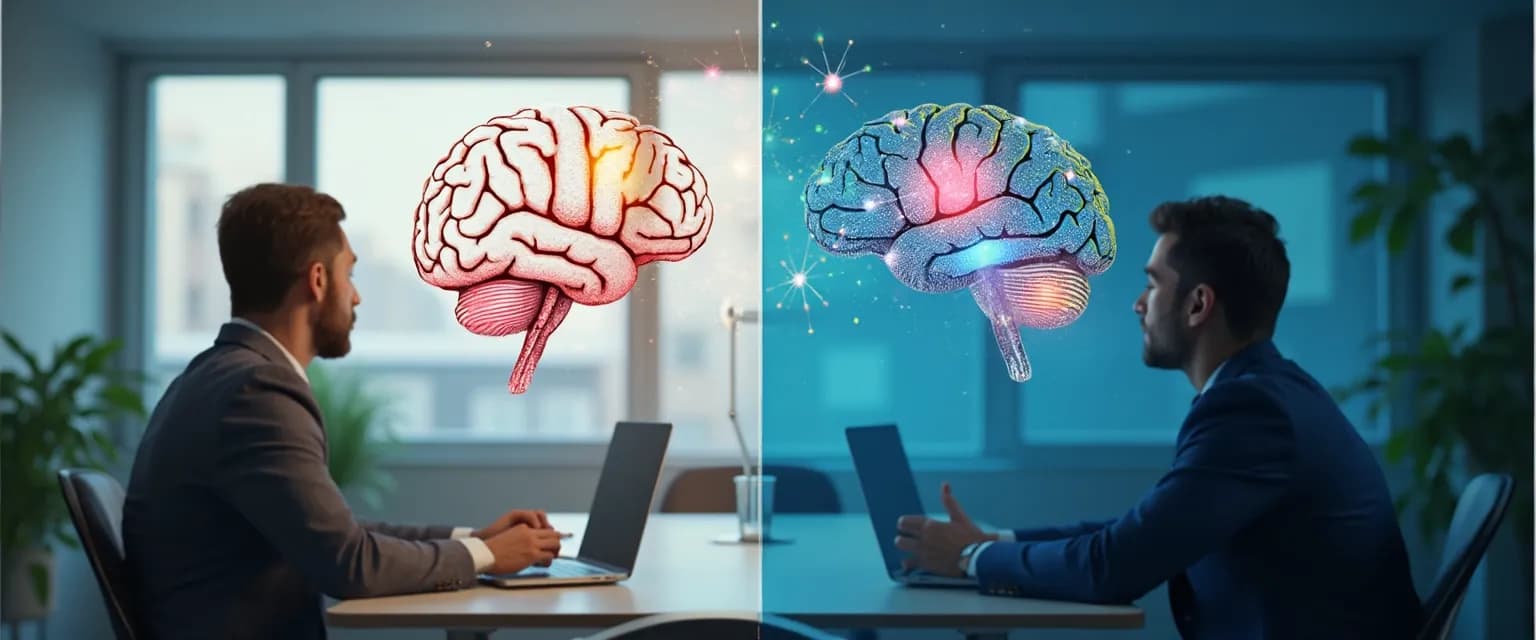 Diagram showing what emotional intelligence is and how it compares to IQ in workplace settings