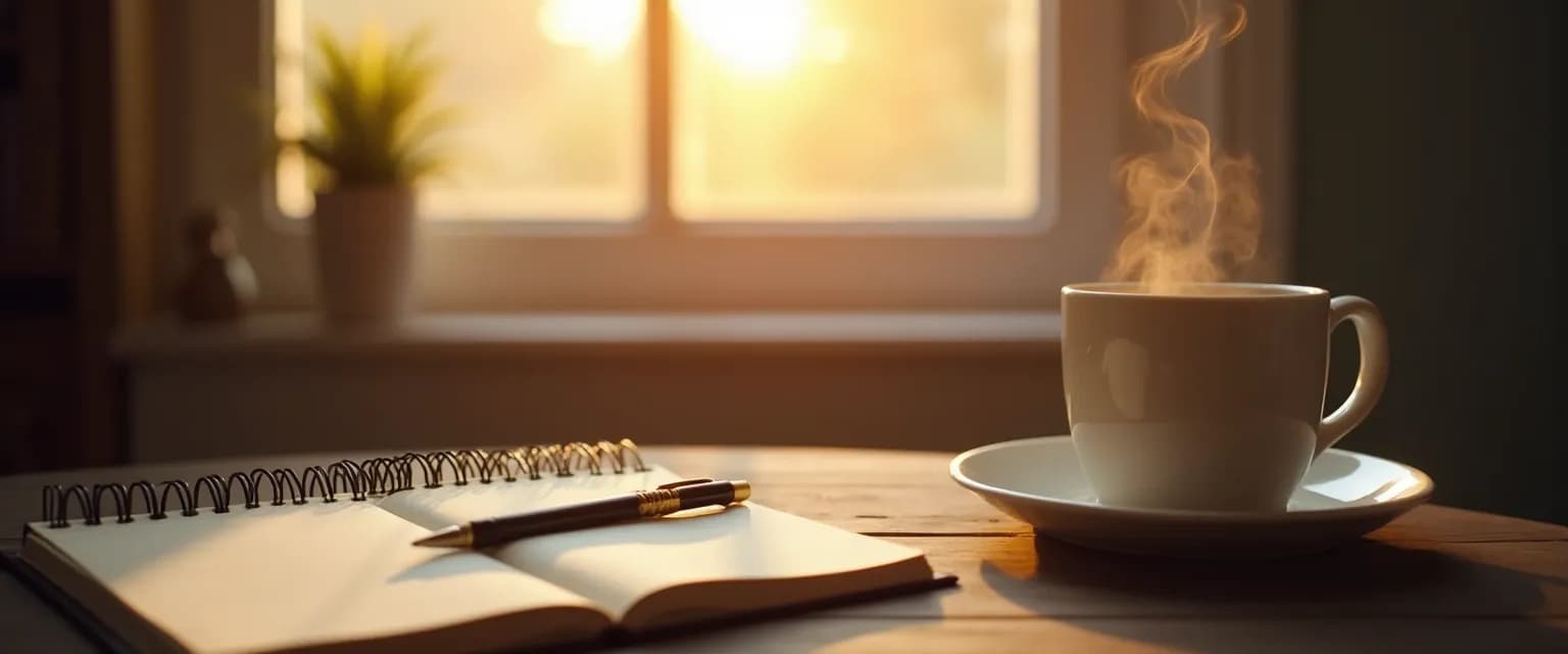 Person writing in a notebook using 5-minute grief prompts for emotional healing