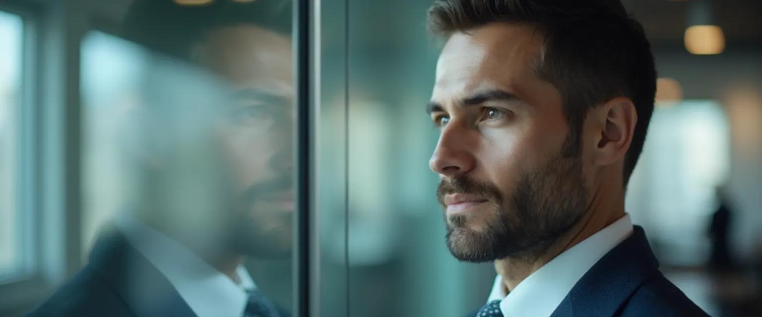 Professional using self-awareness in conflict management during a workplace discussion