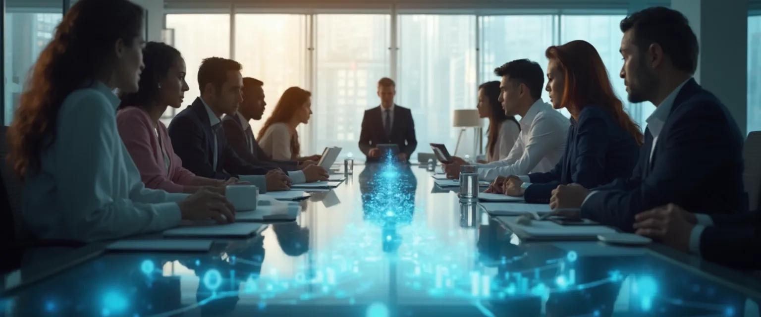 Team members using emotional intelligence in the workplace to resolve conflicts collaboratively