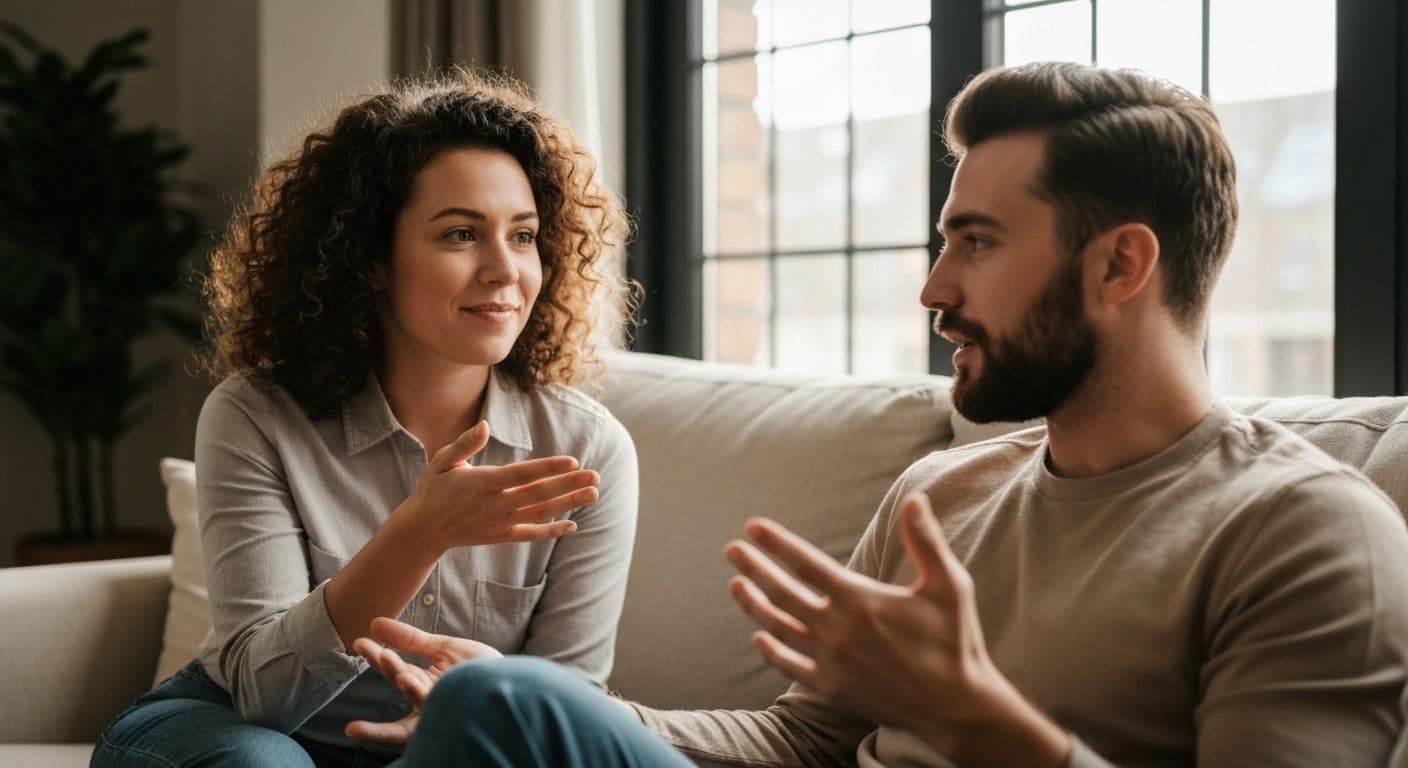 Two friends sitting together providing comfort as one friend going through breakup receives emotional support