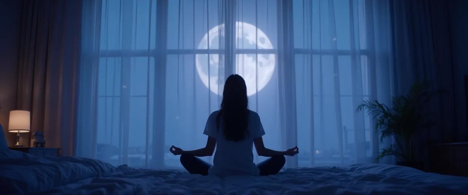 Person practicing 10-minute guided meditation for sleep with breathwork techniques in bed