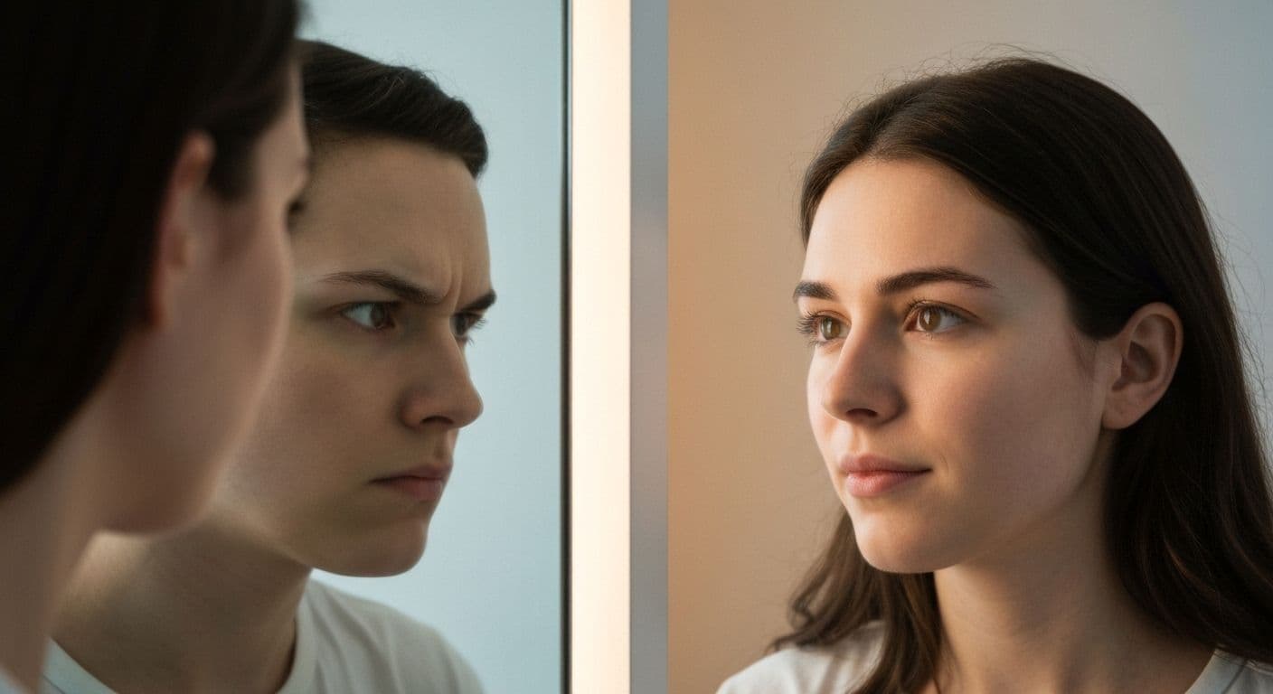 Person practicing self-compassion to improve the relationship between self awareness and self esteem