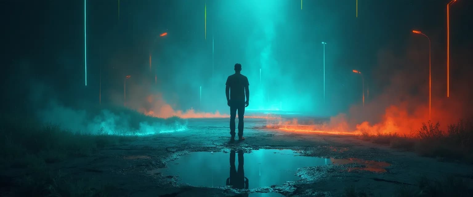 Person experiencing a moment of heightened self-awareness during daily activities