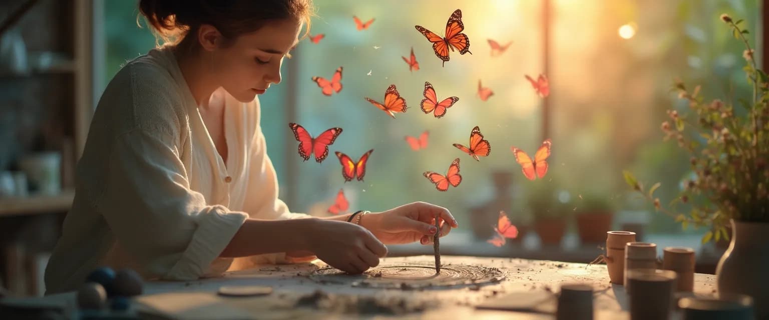 Person enjoying unconventional hobbies while recovering from a breakup