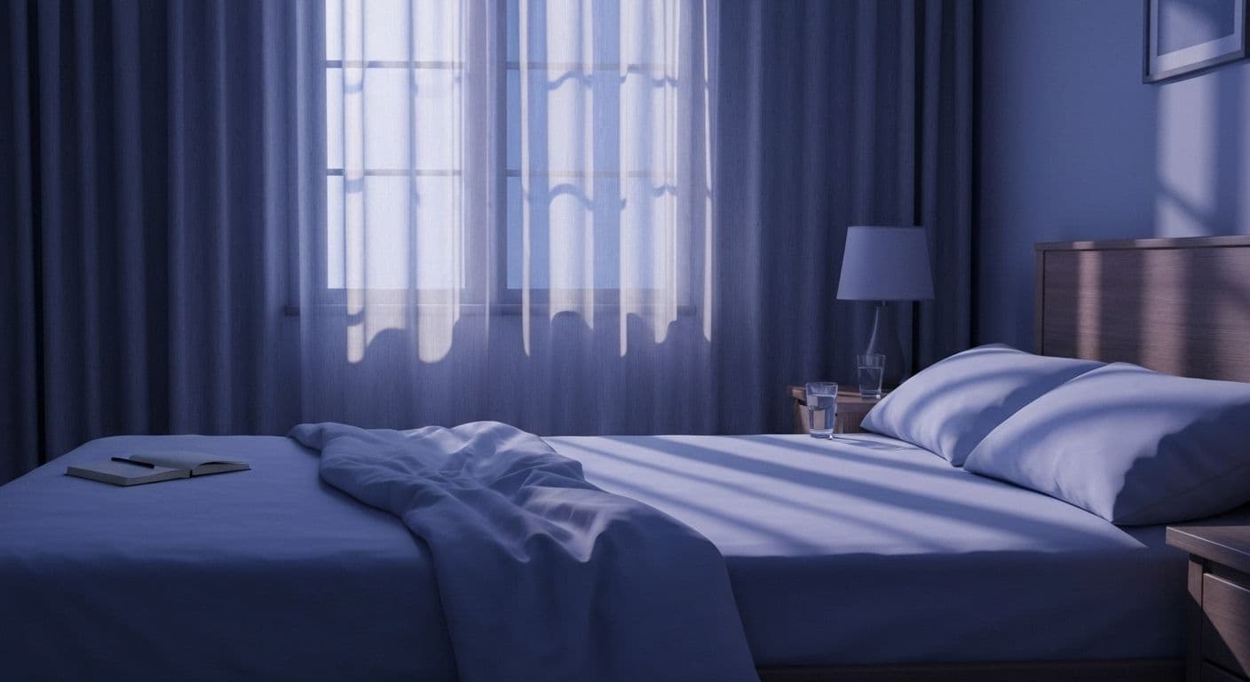 Person peacefully sleeping in calm bedroom environment after managing divorce heartbreak with science-backed techniques