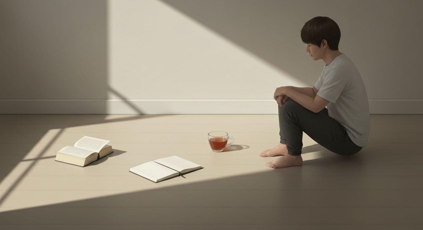 Person sitting peacefully reflecting on how to overcome heartbreak from a relationship through authentic emotional processing