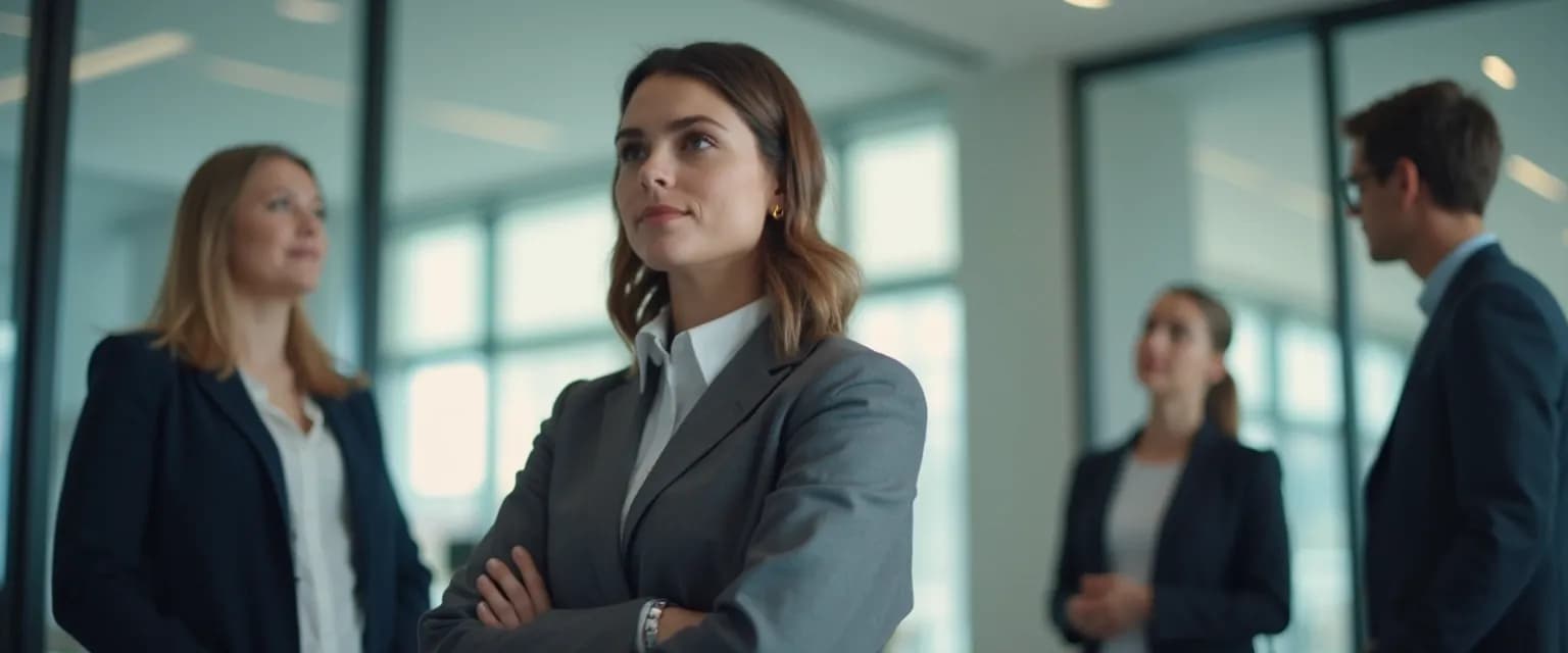 Middle manager demonstrating the relationship between emotional intelligence and leadership during a team meeting