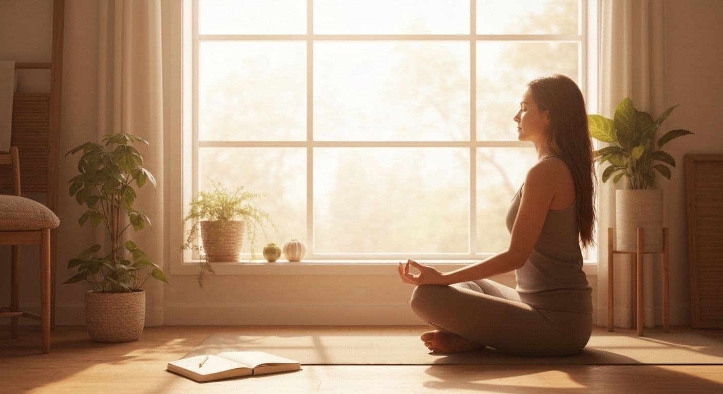 Person practicing emotional intelligence self-awareness examples through daily mindful reflection and body scan techniques