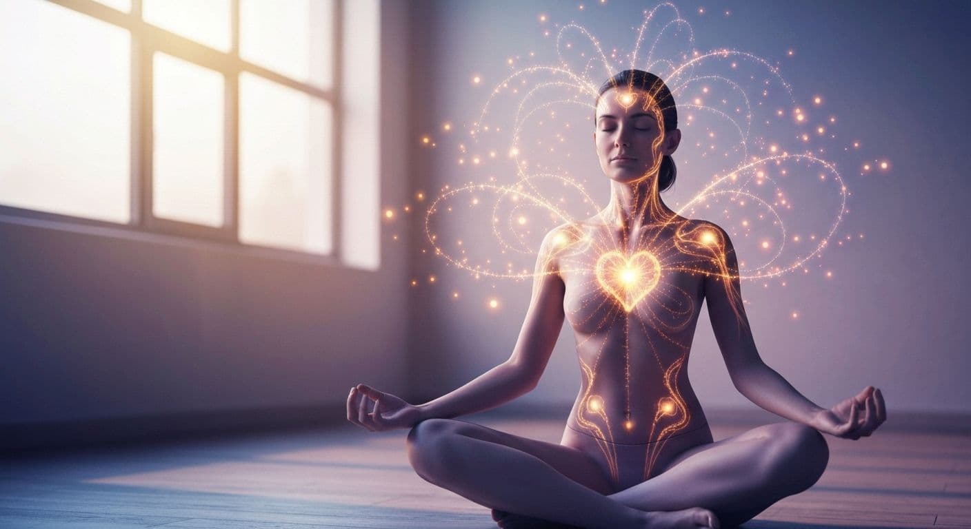 Illustration showing the connection between mindset health and physical wellness with brain and body icons