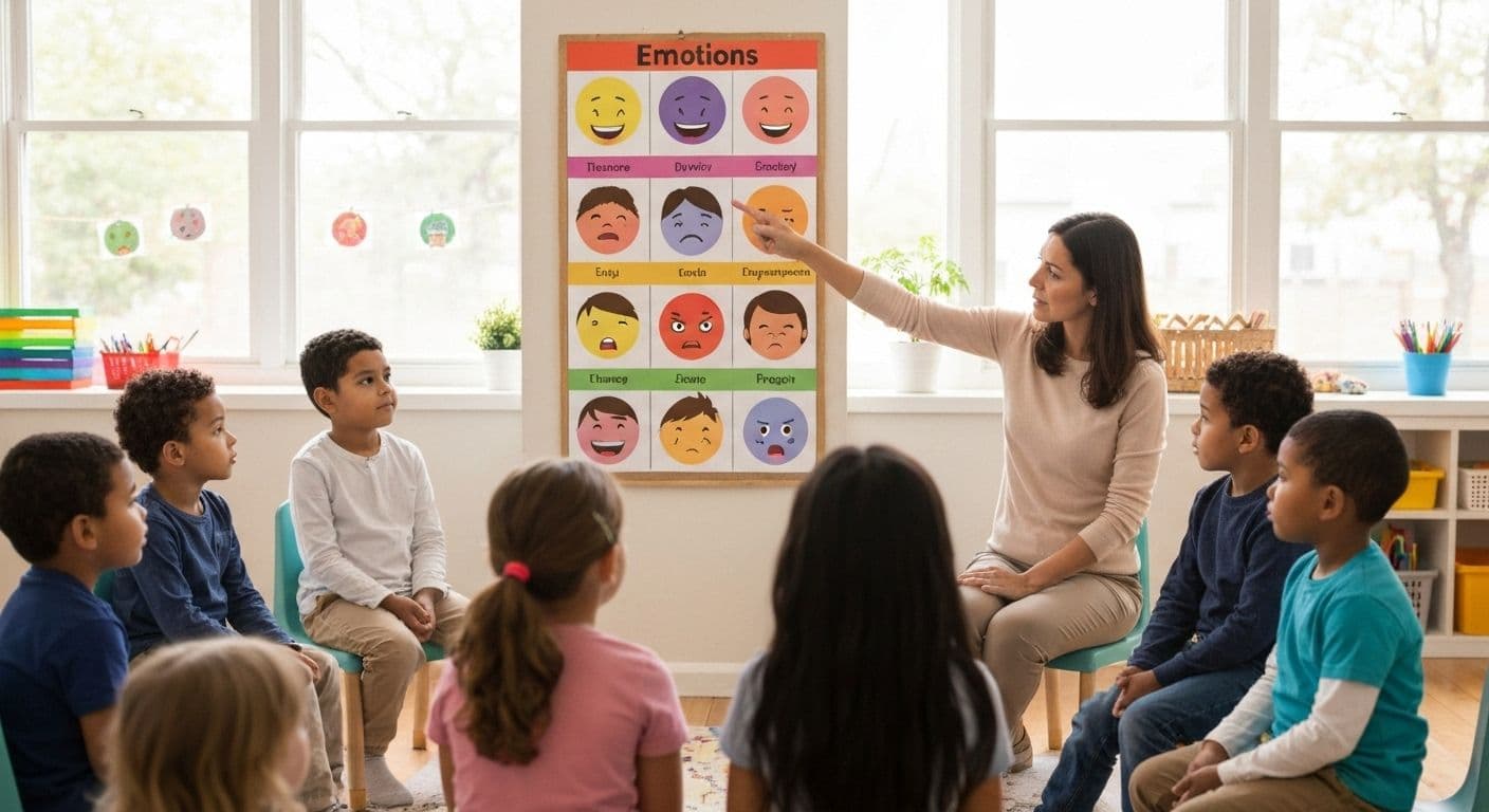 Preschool child successfully expressing emotions showing self awareness in preschoolers development