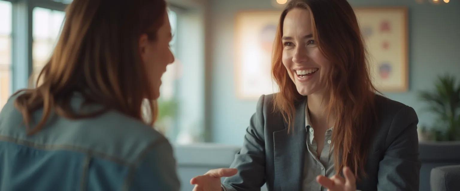 Professional using high emotional quotient to resolve workplace conflict constructively