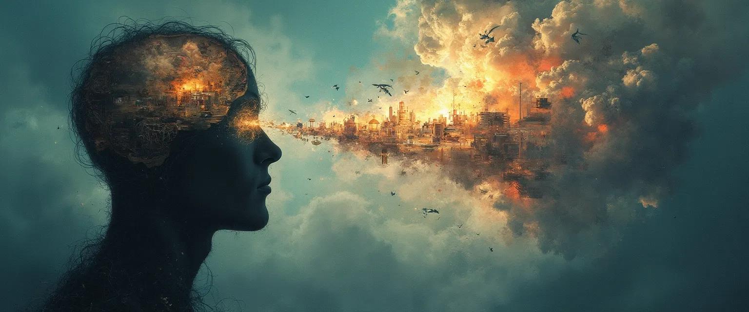 Illustration showing the miracles of your mind creating reality through perception