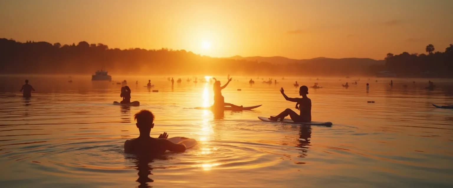 Person experiencing water activity to calm their mind and reduce stress
