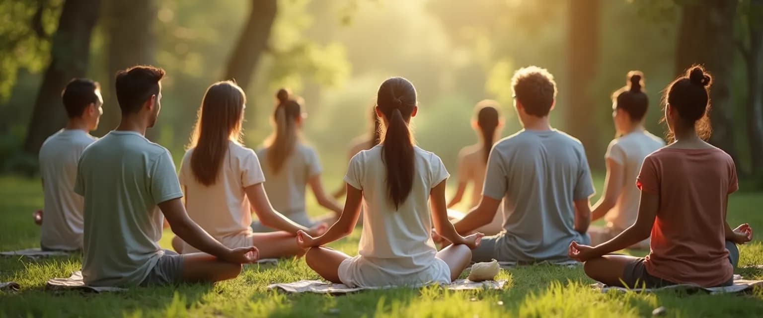 Group practicing the 1 Giant Mind collective meditation technique