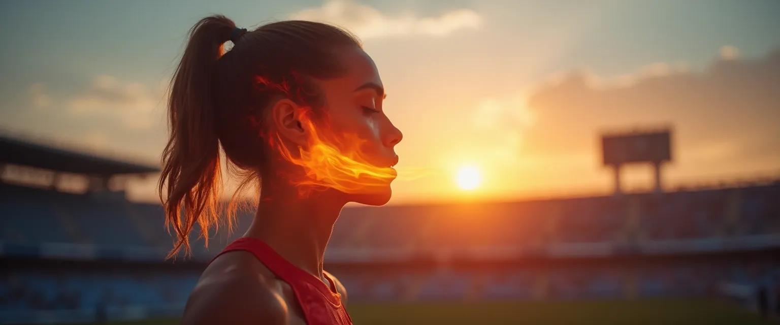 Athlete demonstrating effective breathing for anxiety techniques before competition