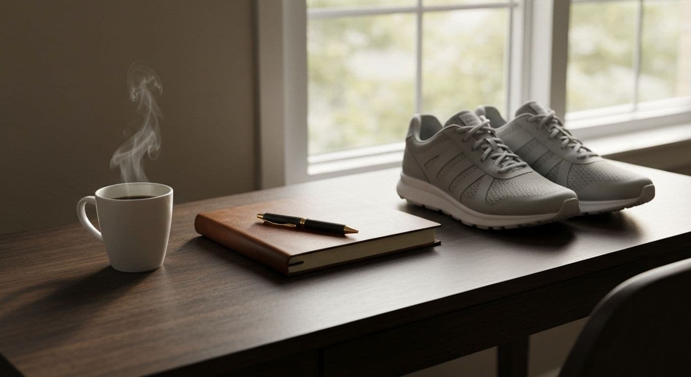 Person following morning routine to build emotional strength post breakup with consistent daily habits