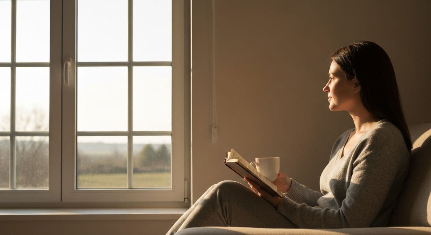 Person practicing mindfulness and implementing tips for overcoming negative thinking after a breakup