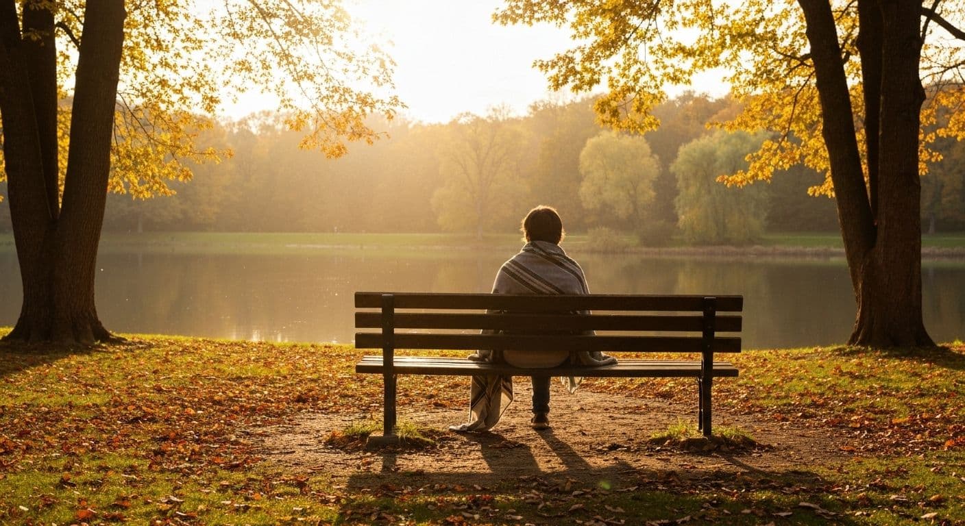 Person sitting peacefully developing patience post breakup while processing emotions at their own pace