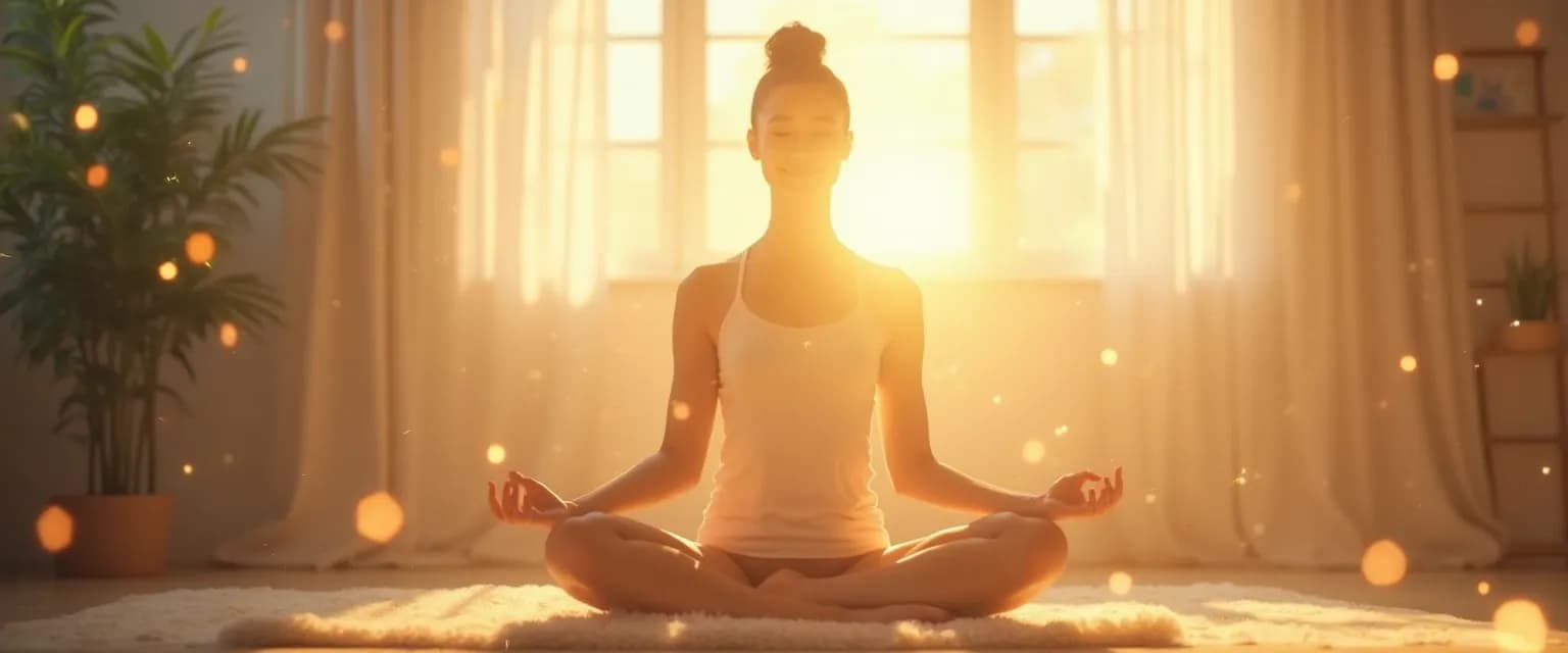 Paul McKenna positivity techniques illustrated with person practicing quick emotional wellness exercises