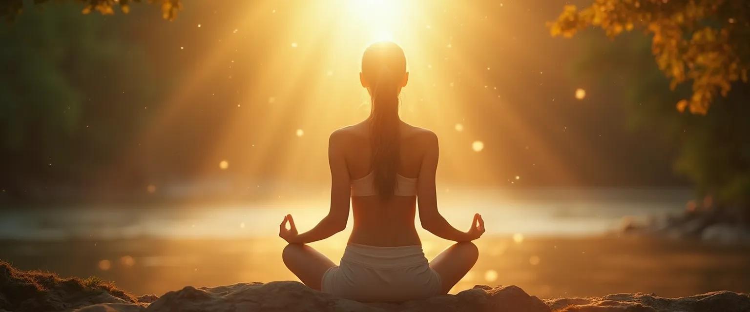 Person practicing higher self conscious awareness during everyday activities