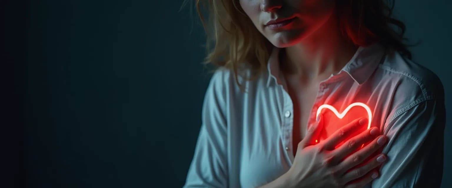 Illustration showing this what heartbreak feels like with physical symptoms highlighted