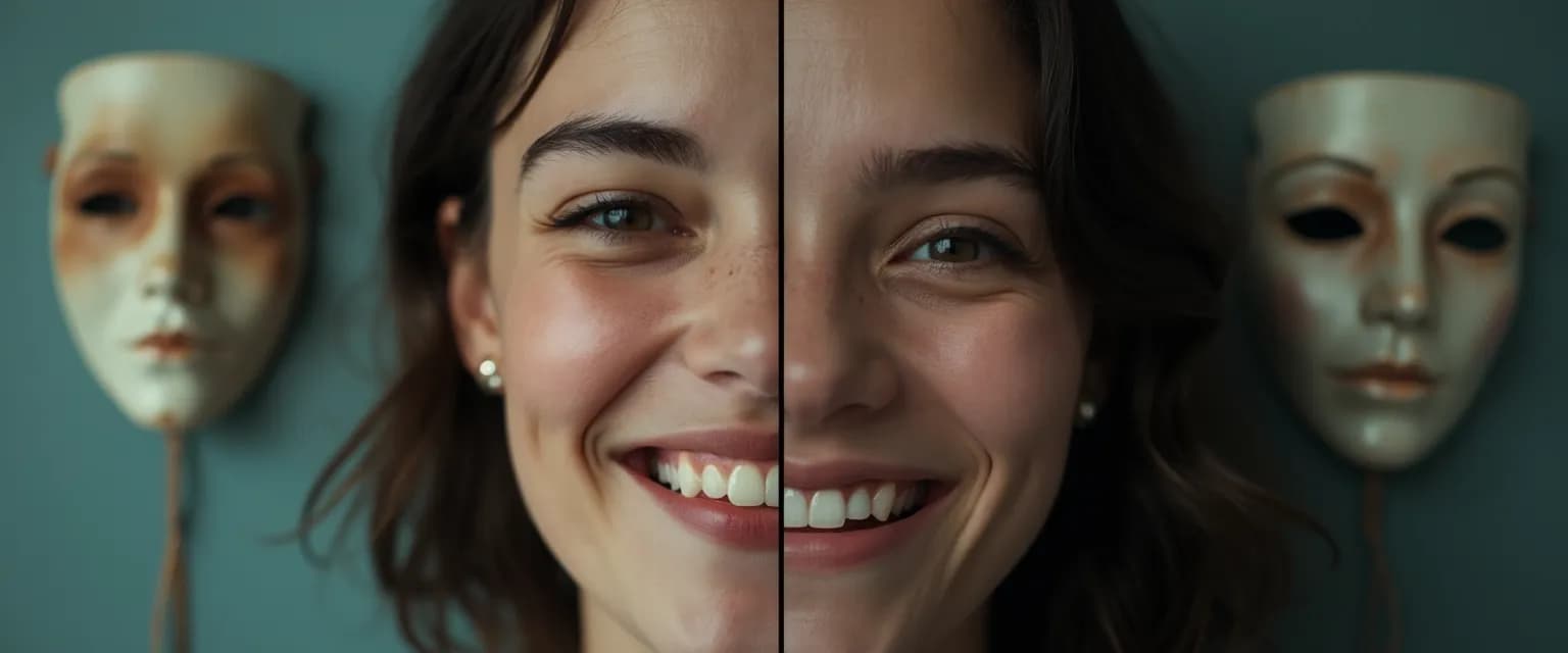 Person embracing emotional balance instead of the 'always be happy' pressure