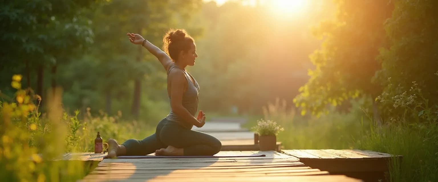 Woman practicing mindful movement for gaining self-awareness through yoga pose