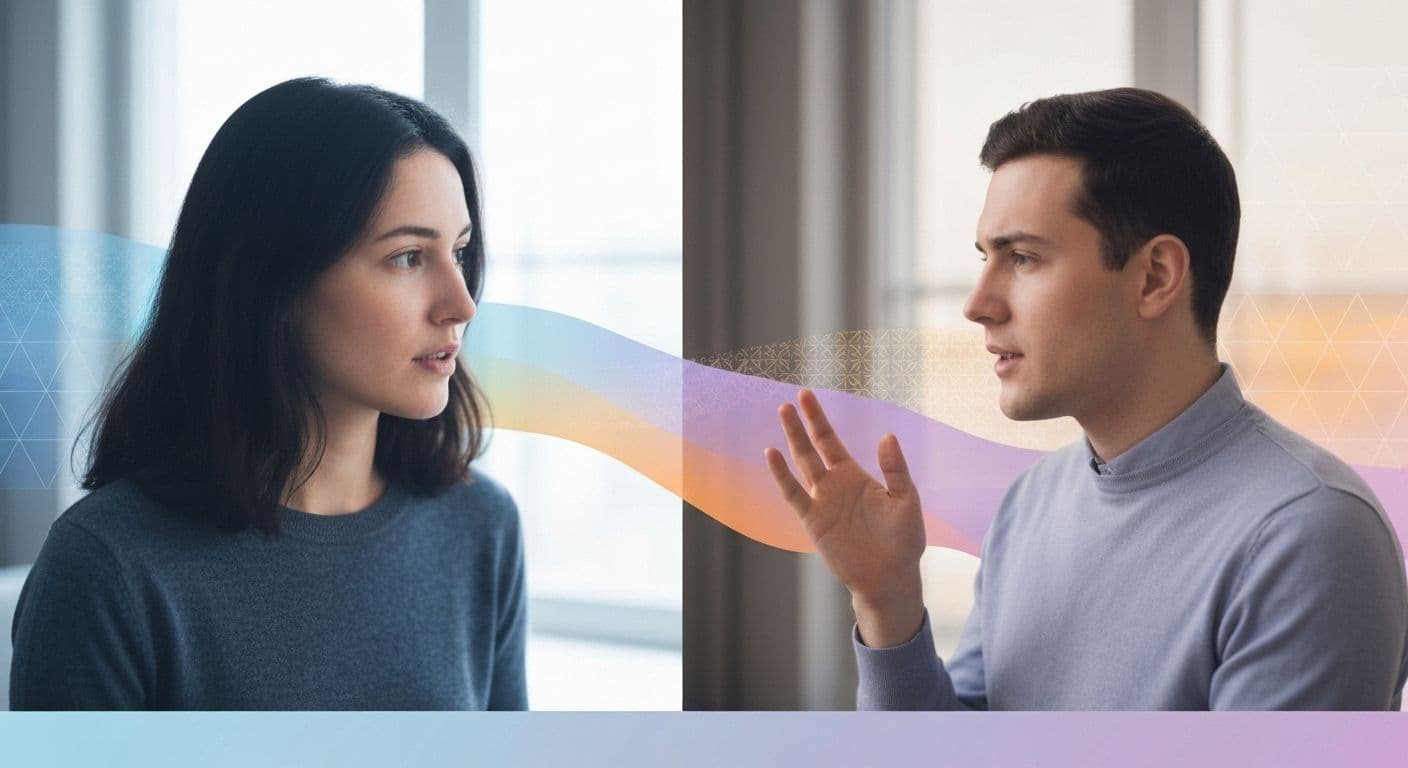 Person reflecting on emotional intelligence self awareness examples during a workplace conversation